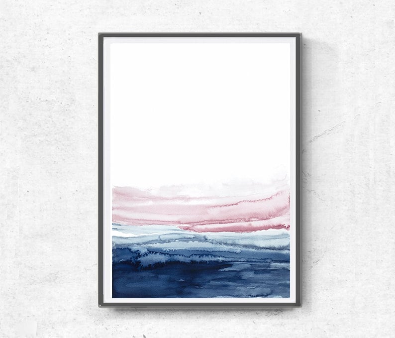 Watercolor Set PRINTABLE Wall Art Set of 2 Prints Abstract - Etsy