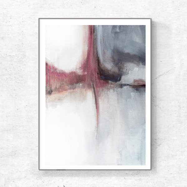 Abstract Art Print, Printable Art, Minimalist Print, Scandinavian Art, Wall Decor, Wall Art, Instant Download, ,Pink & Grey Wall Art