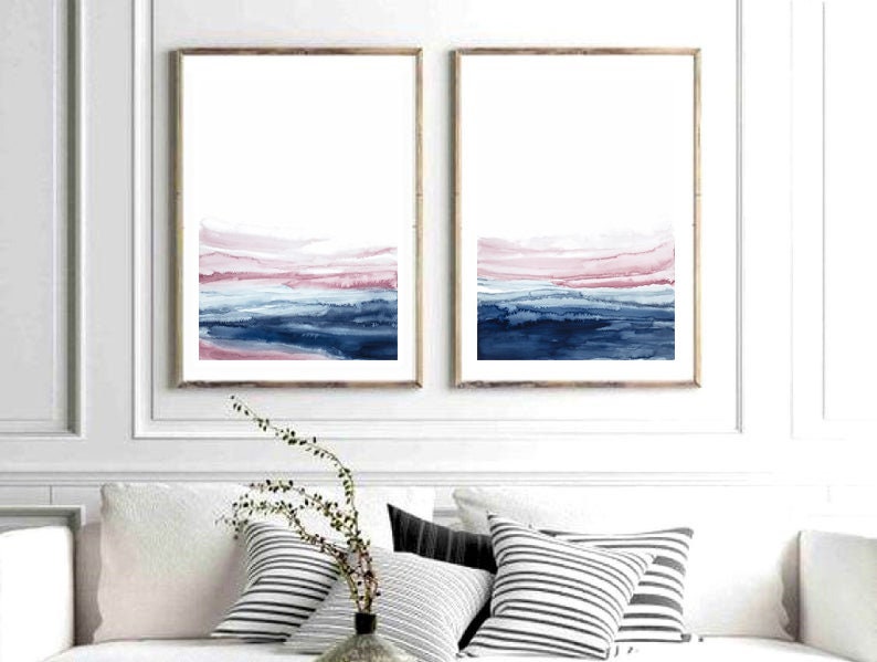 Watercolor Set PRINTABLE Wall Art Set of 2 Prints Abstract - Etsy