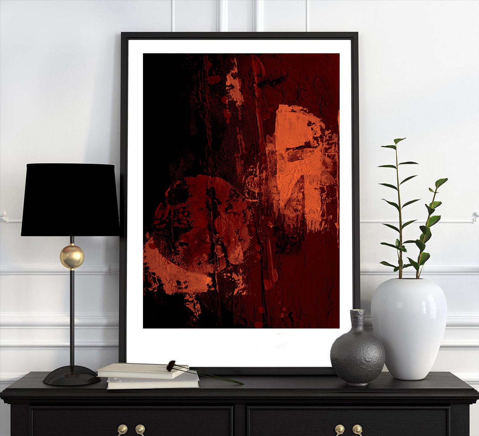 Printable Black orange Poster Industrial Print Modern | Etsy