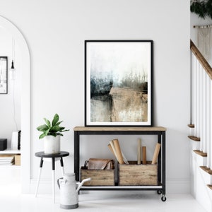 Beige Abstract Landscape Art Print: Neutral Modern Painting (Digital Download)