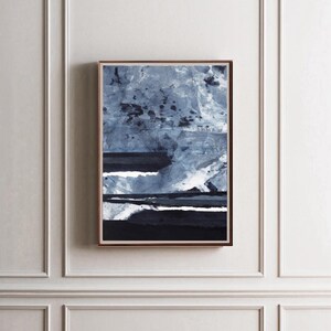 Stampe artistiche astratte blu navy: decorazioni murali minimaliste (set di 3) (download digitale) immagine 5