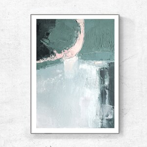 Print, contemporary art, wall art abstract, digital image, abstract set of 2 ,pink and mint ,modern diptych abstract, scandinavian art image 4