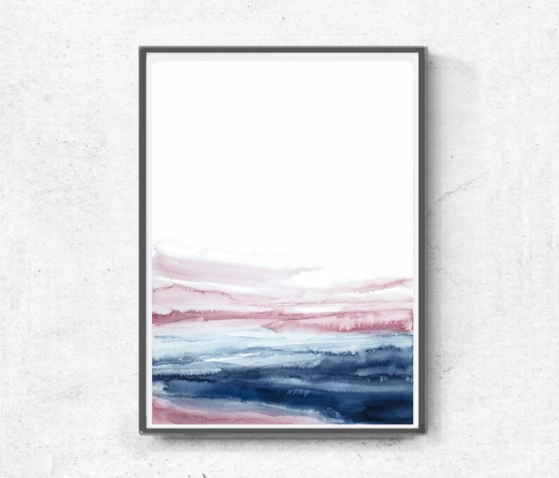 Watercolor Set PRINTABLE Wall Art Set of 2 Prints Abstract | Etsy