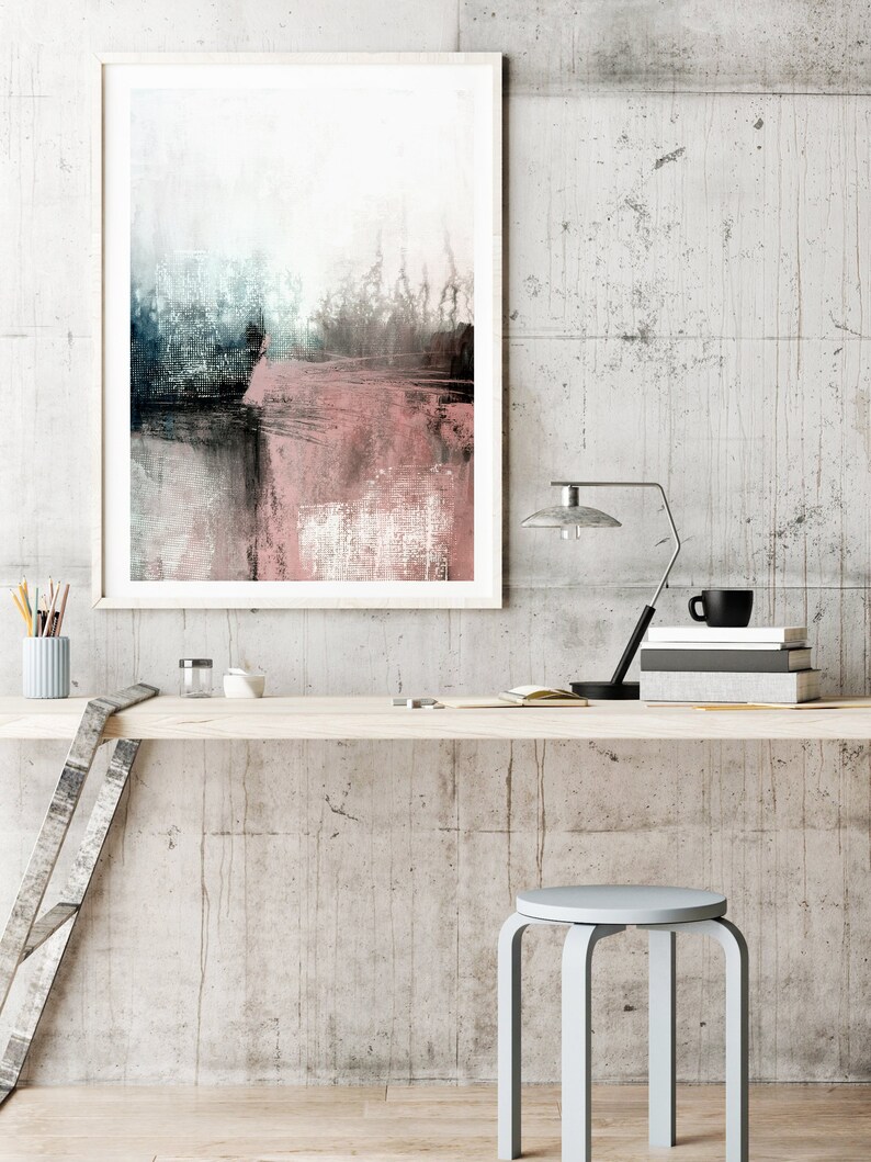 Abstract Art Printable Abstract Wall Art Pink Art Pink Etsy