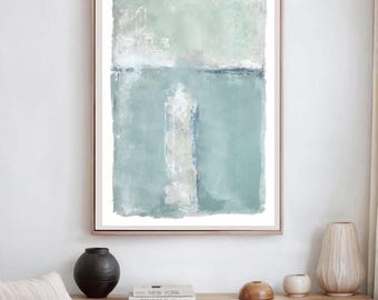 Mint Green Abstract Art Print: Modern Minimalist Decor (Digital Download)