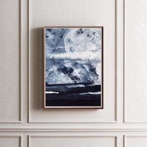 Stampe artistiche astratte blu navy: decorazioni murali minimaliste (set di 3) (download digitale) immagine 7