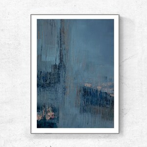 Abstract digital print, blue painting, digital download print, abstract printable, blue ivory wall art, minimalist art, printable art image 2