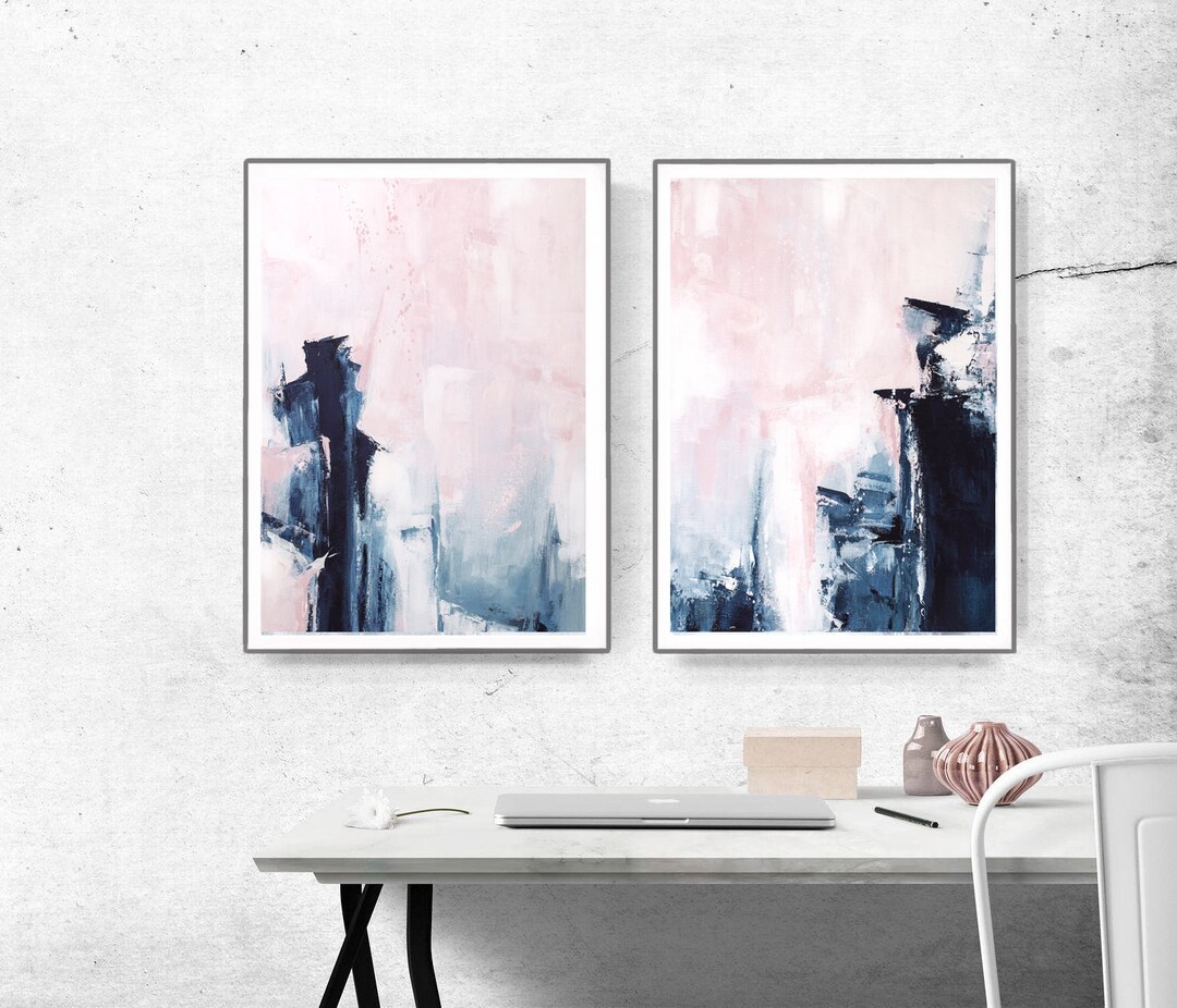 Bedroom Print Set, PRINTABLE Wall Art, Set of 2 Prints, Abstract Wall ...