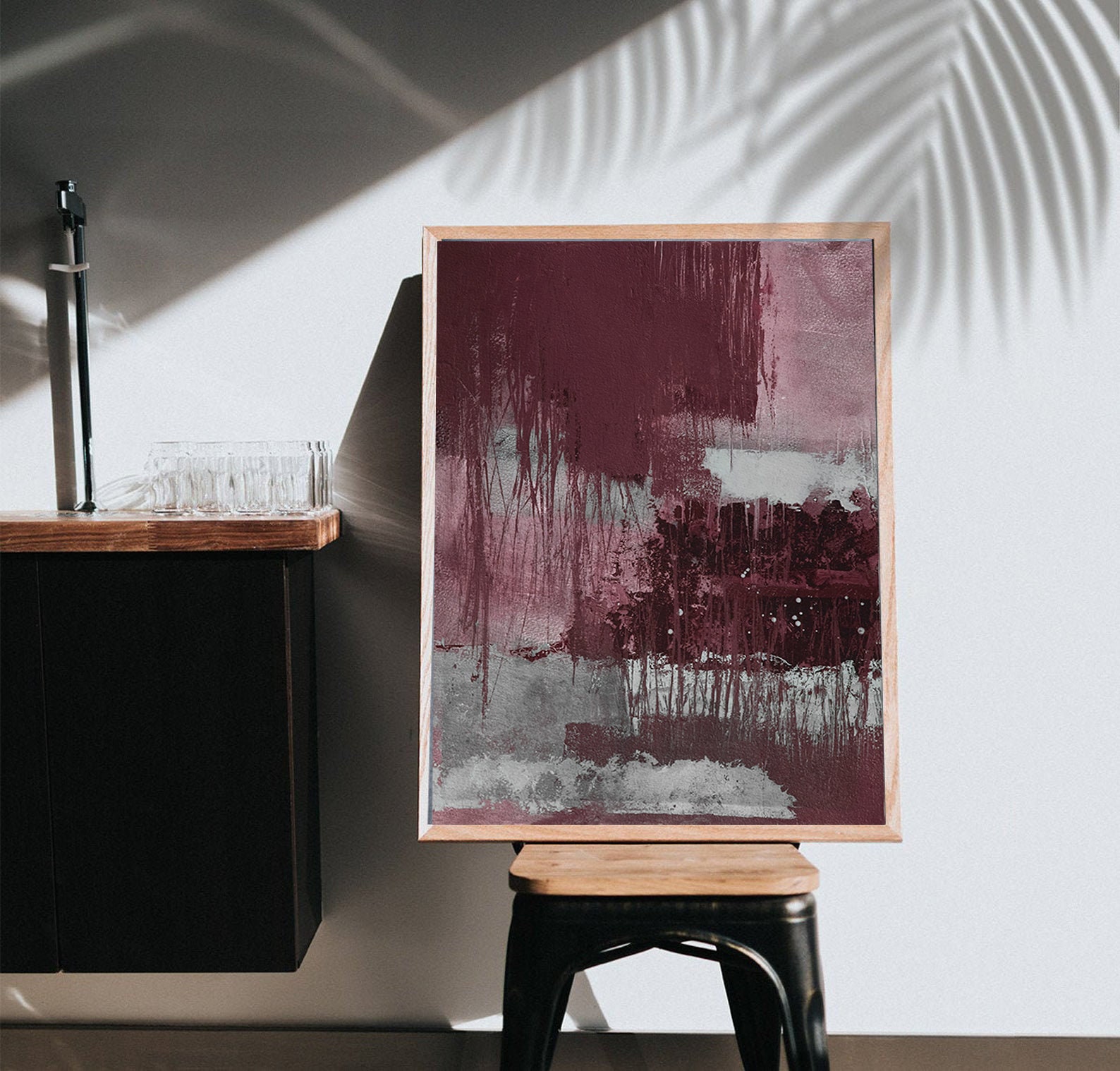 Print art contemporary art Red gray wall art Modern Etsy