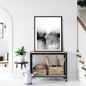 Schwarz weiß Abstrakt Kunst Druck: Urban Grunge Dekor (Digitaler Download)