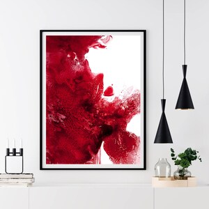 Printable Abstract, Large Art Prints, Brush red Prints, Simple Prints, , Minimalist Art, Brush Stroke Print red, Contemporary art, Red art image 9