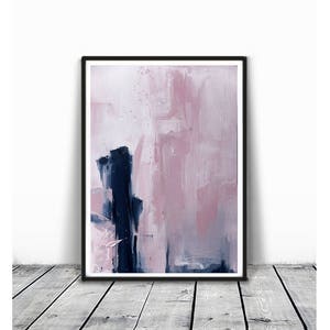 Estratto scandinavo, arte stampabile, poster artistico, astratto moderno, arredamento industriale, set di 2 rosa e blu navy, stampa di grandi dimensioni rosa blu immagine 4