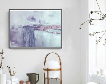 wall art abstract, Abstract Art Print, mint violet  lilac horizontal,  Digital Download Abstract Print, Large, Abstract Printable, landscape