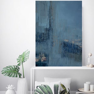 Abstract digital print, blue painting, digital download print, abstract printable, blue ivory wall art, minimalist art, printable art image 8