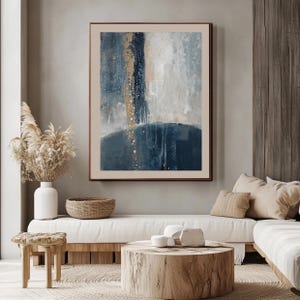 Stampa artistica astratta blu scuro: arredamento minimalista moderno (download digitale)