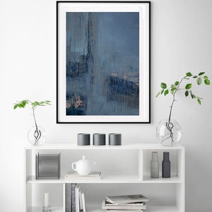 Abstract digital print, blue painting, digital download print, abstract printable, blue ivory wall art, minimalist art, printable art image 7