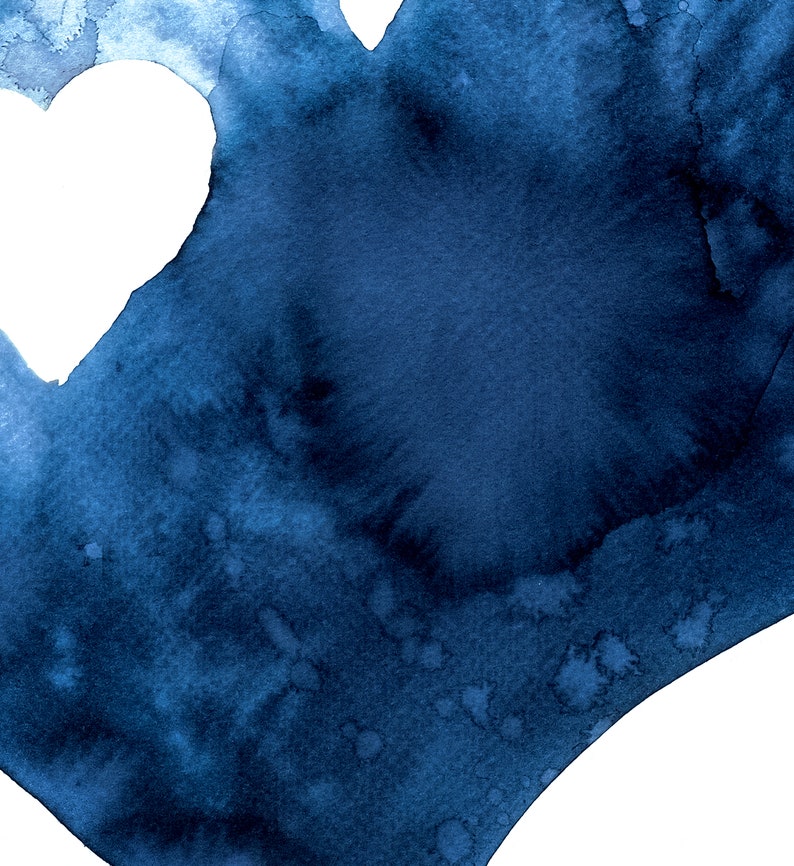 Scandinavian abstract, Printable Art, blue heart , Art Poster, Digital Download, Wall Decor , modern abstract, valentines day, 2 hearts image 4