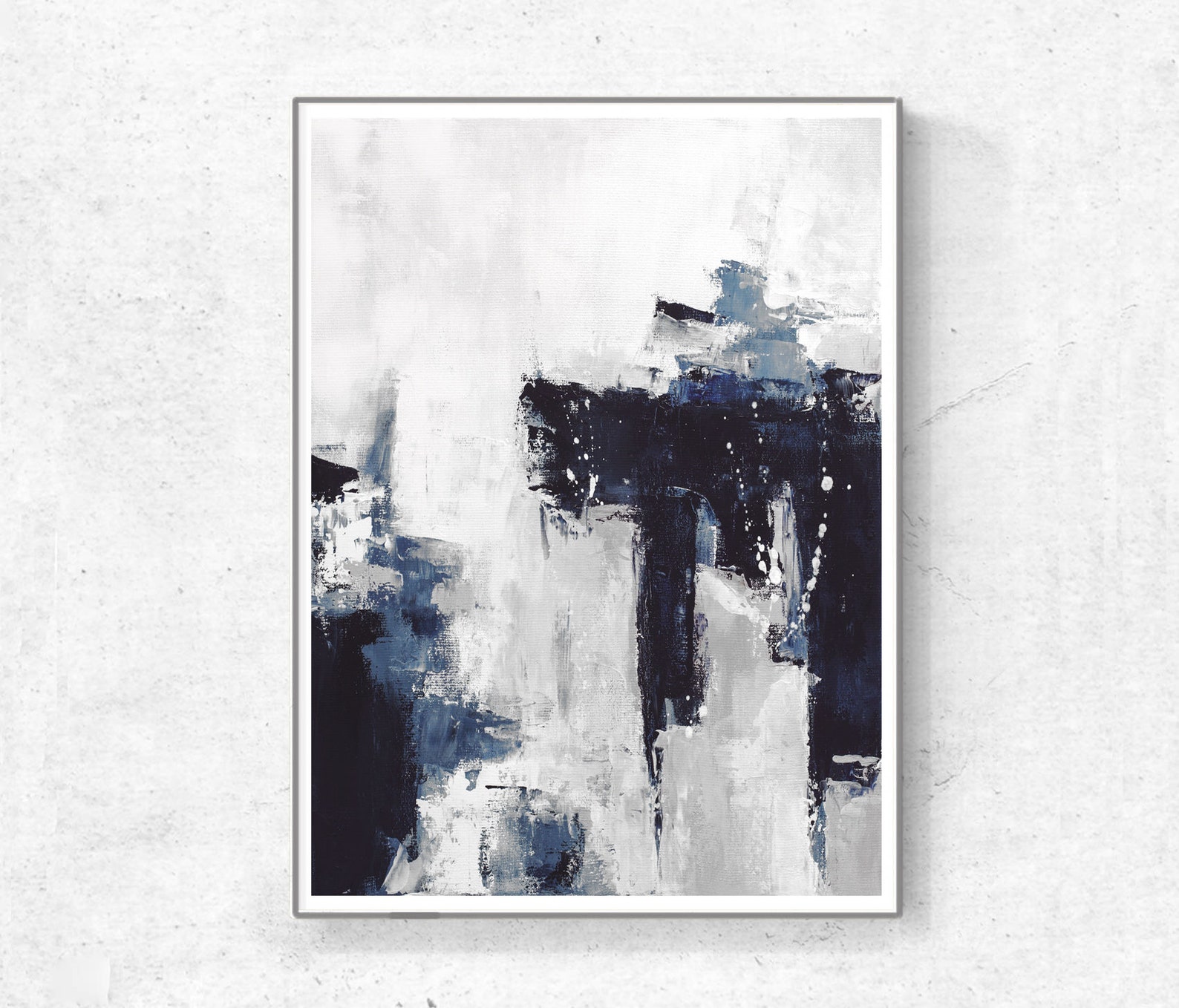 Grey Abstract Wall Art Set of 3 Prints Modern Abstract Art Etsy