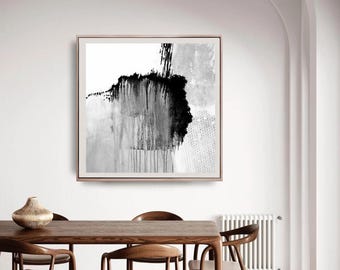 Minimalist Black and White Abstract Art Print (Digital Download)