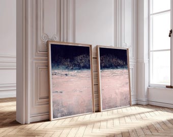 Scandinavian Abstract Art Print: Indigo & Pink (Digital Download)