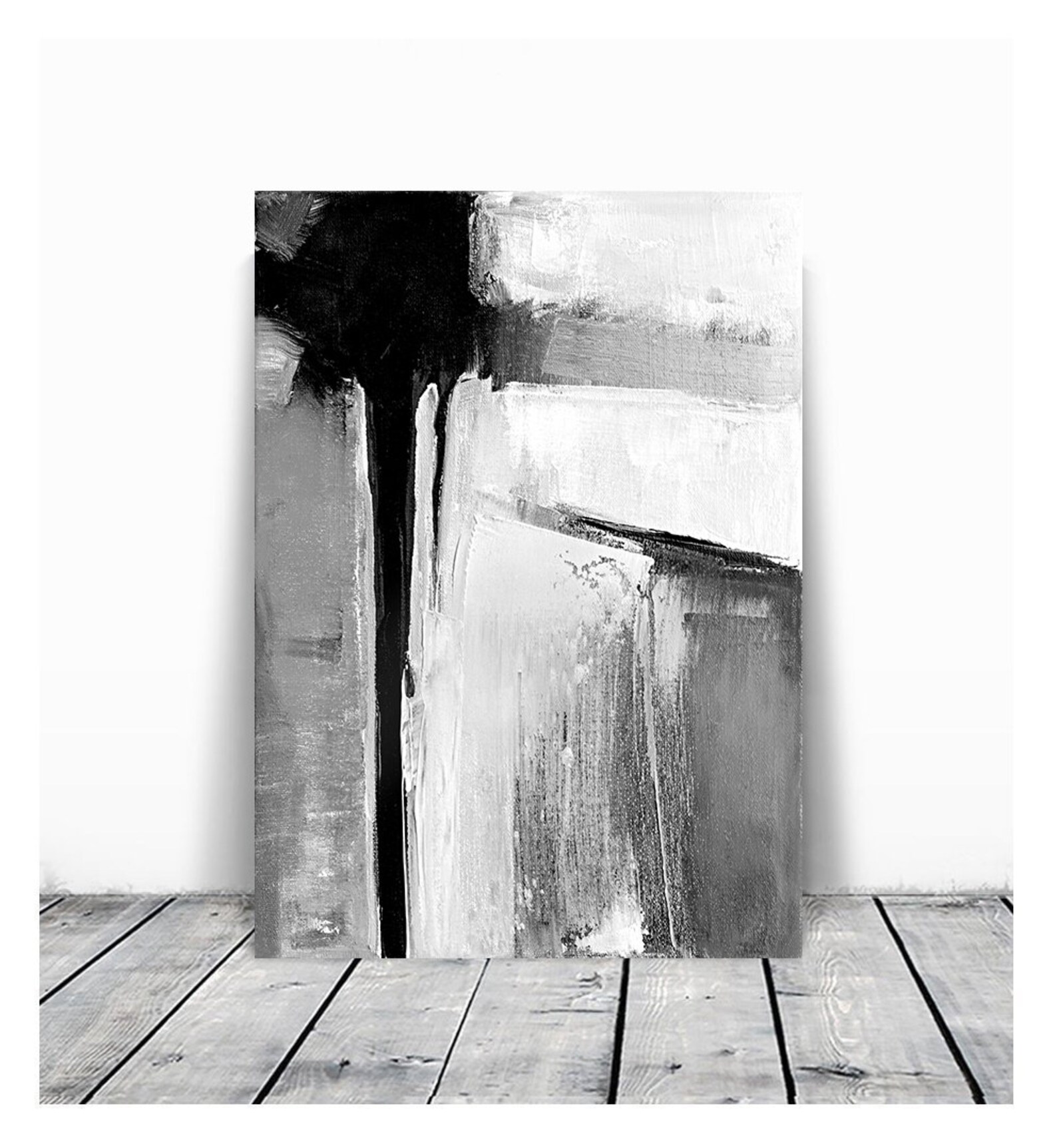 Black & White Contemporary Art Set of 3 Prints Abstract Etsy