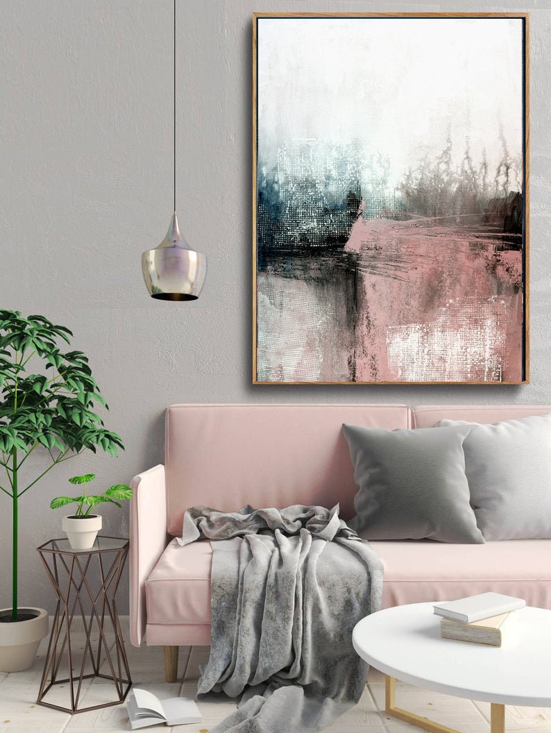 Abstract Art Printable Abstract Wall Art Pink Art Pink Etsy