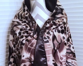 Faux Fur Shawl, Animal Print Wrap, Faux Fur Cape, Faux Fur Stole, Reversible Shawl Wrap, Lined Shawl, Formal Wrap, Gift For Her, Bridal Wrap