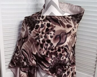 Faux Fur Shawl, Animal Print Wrap, Faux Fur Cape, Faux Fur Stole, Reversible Shawl Wrap, Lined Shawl, Formal Wrap, Gift For Her, Bridal Wrap