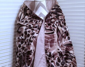 Faux Fur Shawl, Animal Print Wrap, Faux Fur Cape, Faux Fur Stole, Reversible Shawl Wrap, Lined Shawl, Formal Wrap, Gift For Her, Bridal Wrap