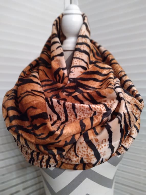 Faux Fur Scarves Animal Print Scarf Chunky Scarves Tiger 