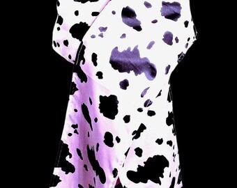 Cow Print Wrap, Satin Wrap, Animal Print Shawl, Charmeuse Satin Shawl, Satin Stole, Reversible Wrap, Lined Wrap, Formal Wrap, Gift For Her
