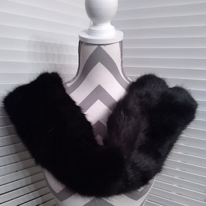 Faux Fur Scarves, Black Faux Fur Scarf, Faux Fur Collar, Faux Fur Scarflett, Fur Neck Scarf, Fashion Accessories, Gift For Her, Gift For Him