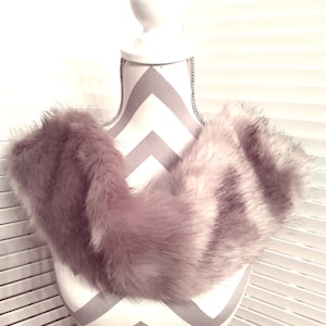 Faux Fur Scarves, Gray Faux Fur Scarf, Faux Fur Collar, Faux Fur Scarflett, Fur Neck Scarf, Fashion Accessories, Gift For Her, Gift For Him