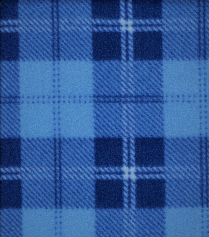 Blue Plaid Fleece Blanket Fabric Clothing/apparel Fleece Etsy