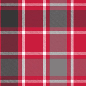 Red Plaid Flannel, Quilting Fabric, Red/Gray/White, Clothing/Apparel Fabric, Sewing Material, Home Decor/Craft Supplies, Yard/Half Yard