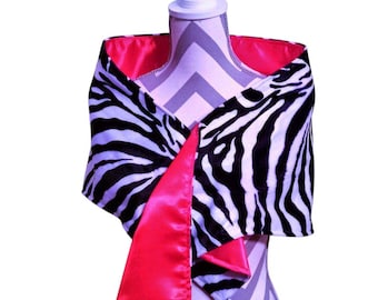Faux Fur Shawl Zebra, Animal Print Wrap 6, Black and White Stole, Reversible Shawl Wrap, Lined Shawl, Formal Wrap, Gift For Her, Bridal Wrap