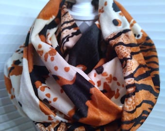 Foulards en fausse fourrure, foulard à imprimé animal, foulards volumineux, foulard unisexe, foulard infinity, accessoires de mode, cadeau pour elle, cadeau pour lui