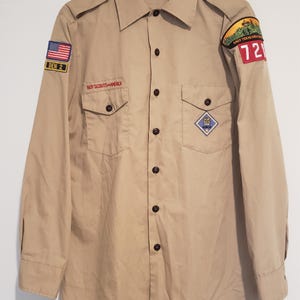 Vintage Boy Scout Official Shirt Size Medium East TX Area Council 728 Den 2, Scout Memorabilia