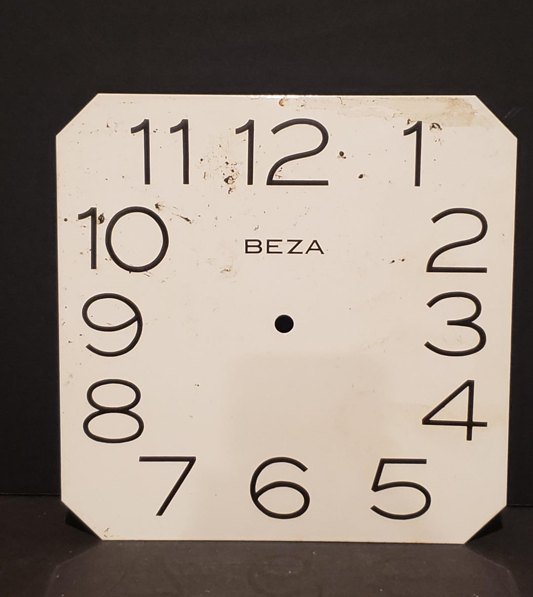 Vintage Beza Porcelain Enamel Large Clock Face, Farmhouse Rustic or ...
