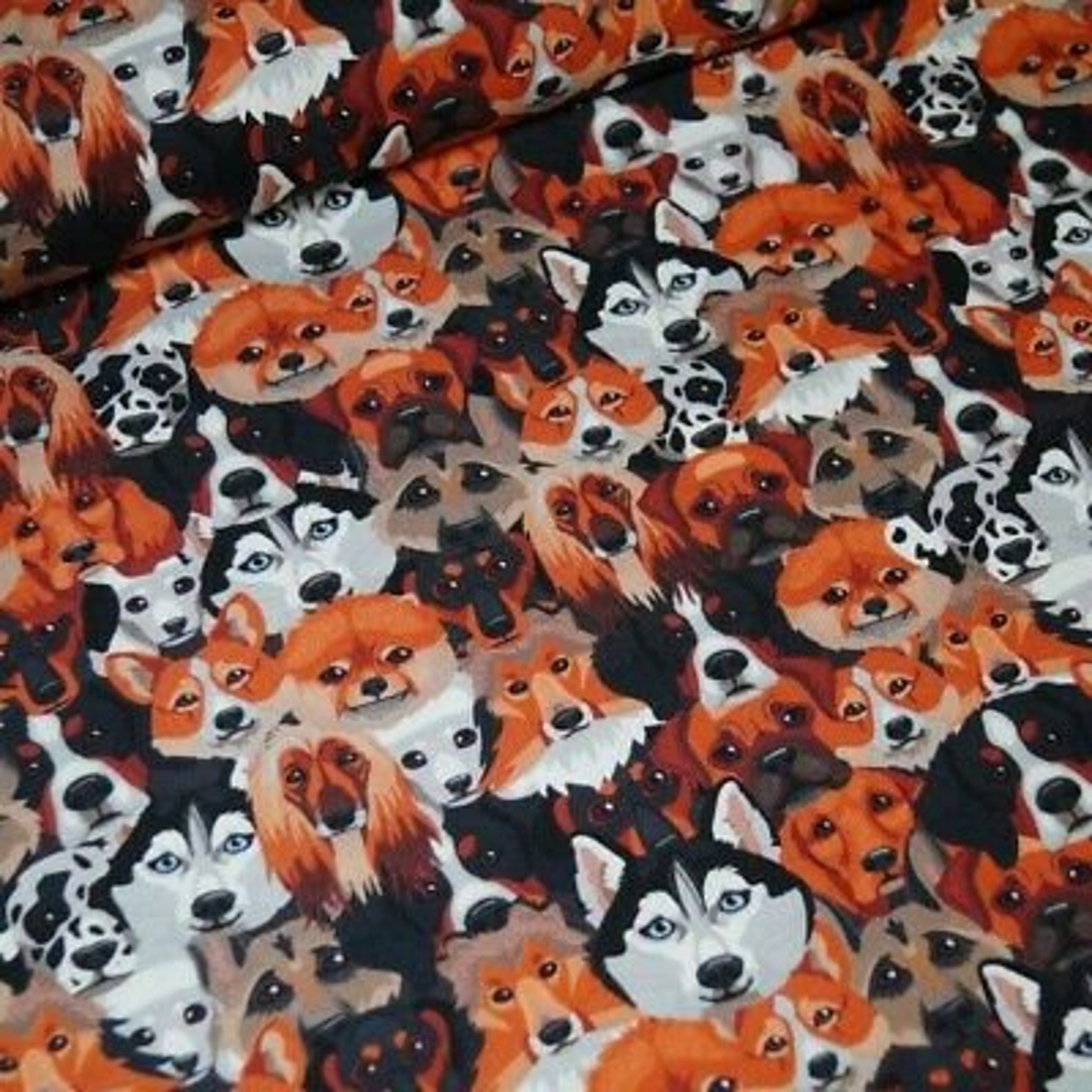 Dogs Fabric Fat Quarter Cotton Craft Quilting Packed Dogs Etsy UK