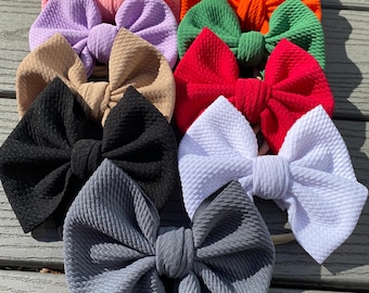 Solid color bow, baby girl bow, headband bow, baby headband, hair bow, solid baby bow, baby headband bow, bow headband, bow on nylon, bow