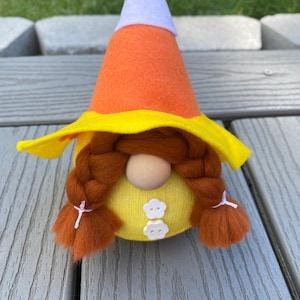 Candy Corn Witch Gnome, Witch Gnome, Halloween gnome, tiered tray decor, gnomes, gnome, shelf sitter, halloween decor, candy corn gnome
