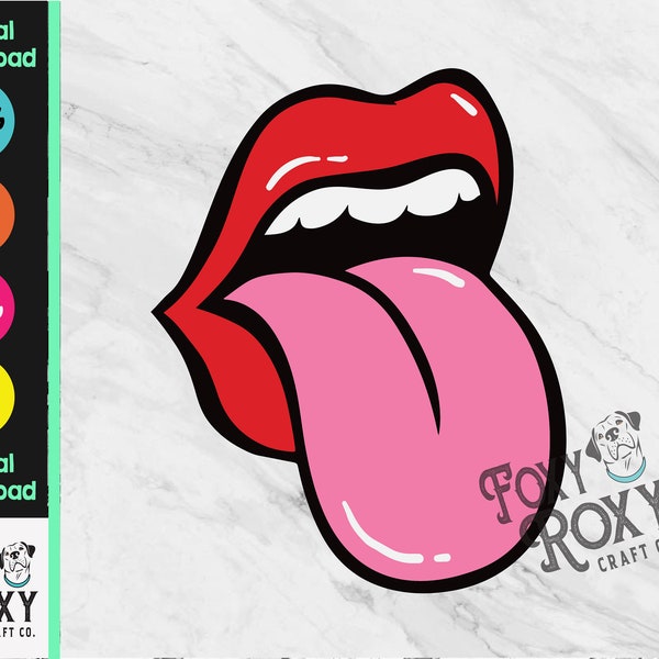 Red Lips and Tongue SVG | PNG | jpeg | Clipart | Cutting Files | Sublimation | DTG | instant download | Digital File