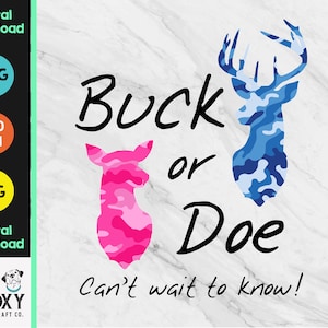 Buck or Doe Can&#39;t Wait to Know | Gender Reveal Gender Reveal Party | Baby Shower | Pregnancy | Expecting | Digital File PNG