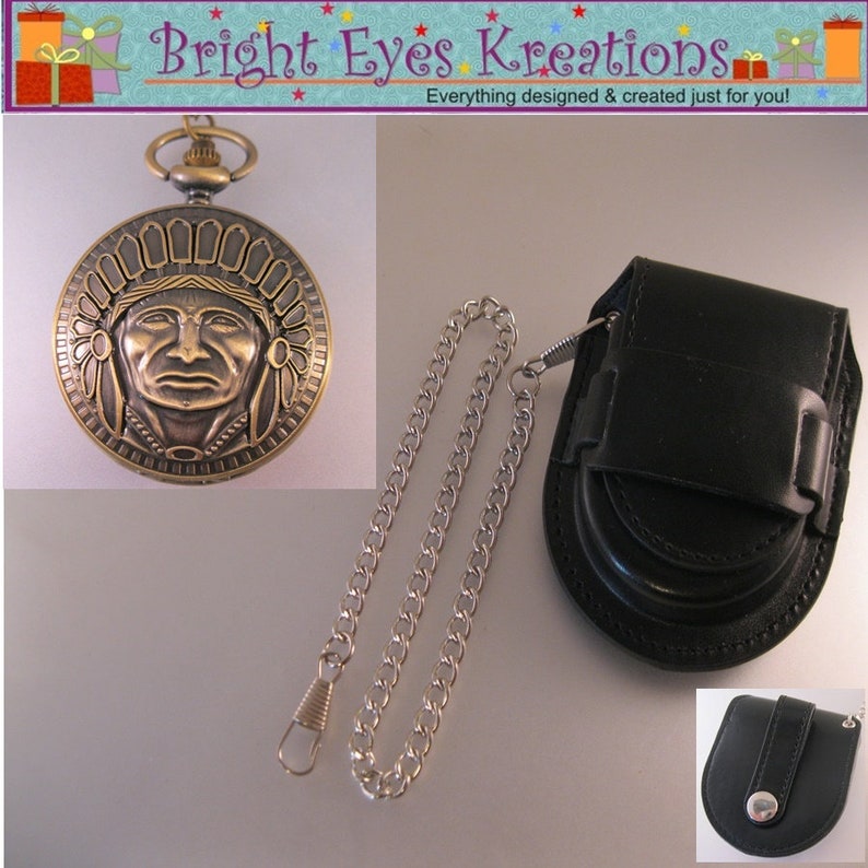 Personalized Pocket Watch Custom Made Native American Indian Etsy