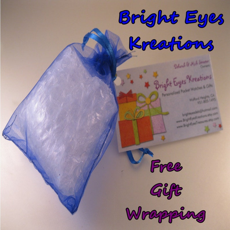 Sports Pocket Watch w/ Your Personalized Message w/31" Chain or 14" Belt Chain or Case Baseball Football Basketball Golf Fishing Soccer image 6