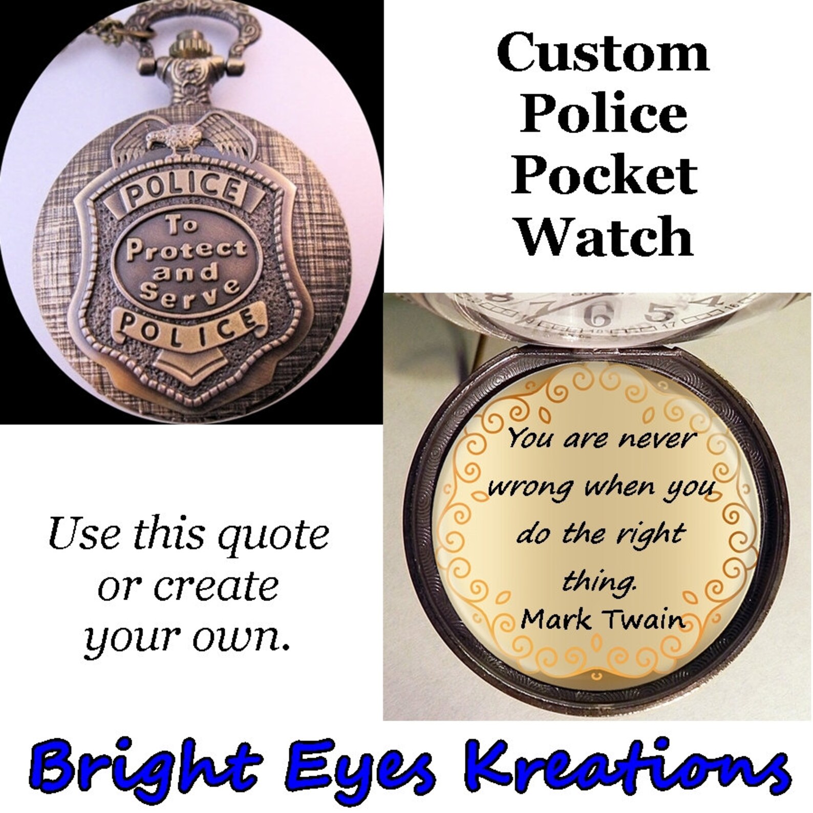 Uw eigen citaat politie politieagent Pocket Watch Etsy Uw eigen citaat politie politieagent Pocket Watch Etsy