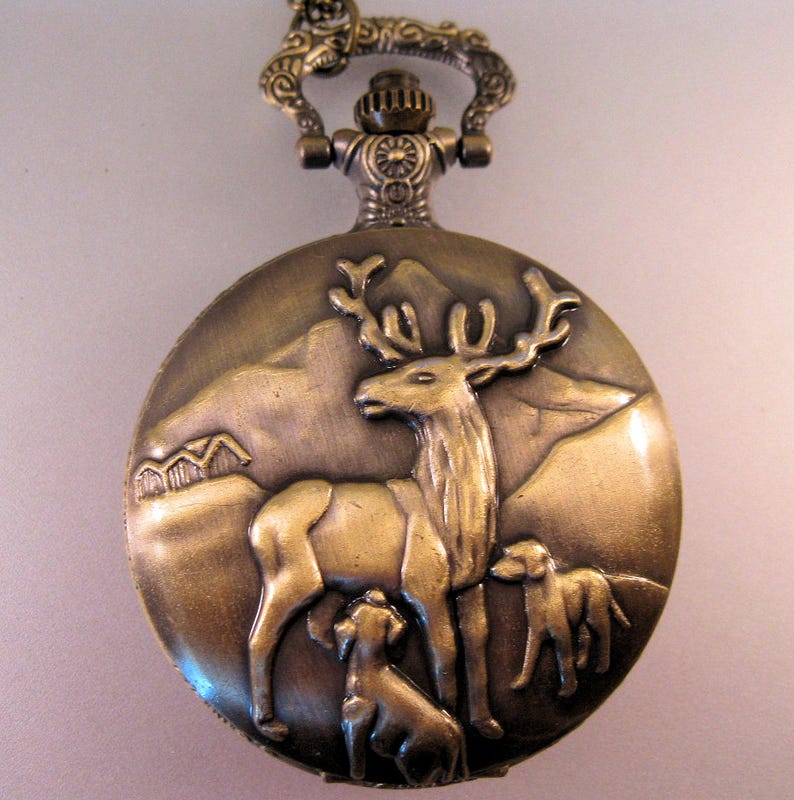 Elk Deer Hunter Custom Pocket Watch w/ Personalized Photo Etsy