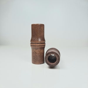 2 pack Brown Wood dread beads - Bamboo shaped - 7mm bead hole -  wooden Dread beads, Wood Dreadlock Beads, W34